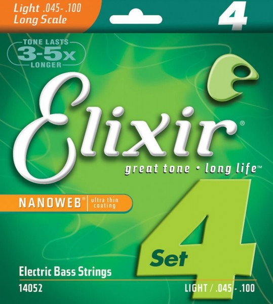 Elixir E-Bass Saiten Long Scale 4 Saiten,Light 0.045- 0.100