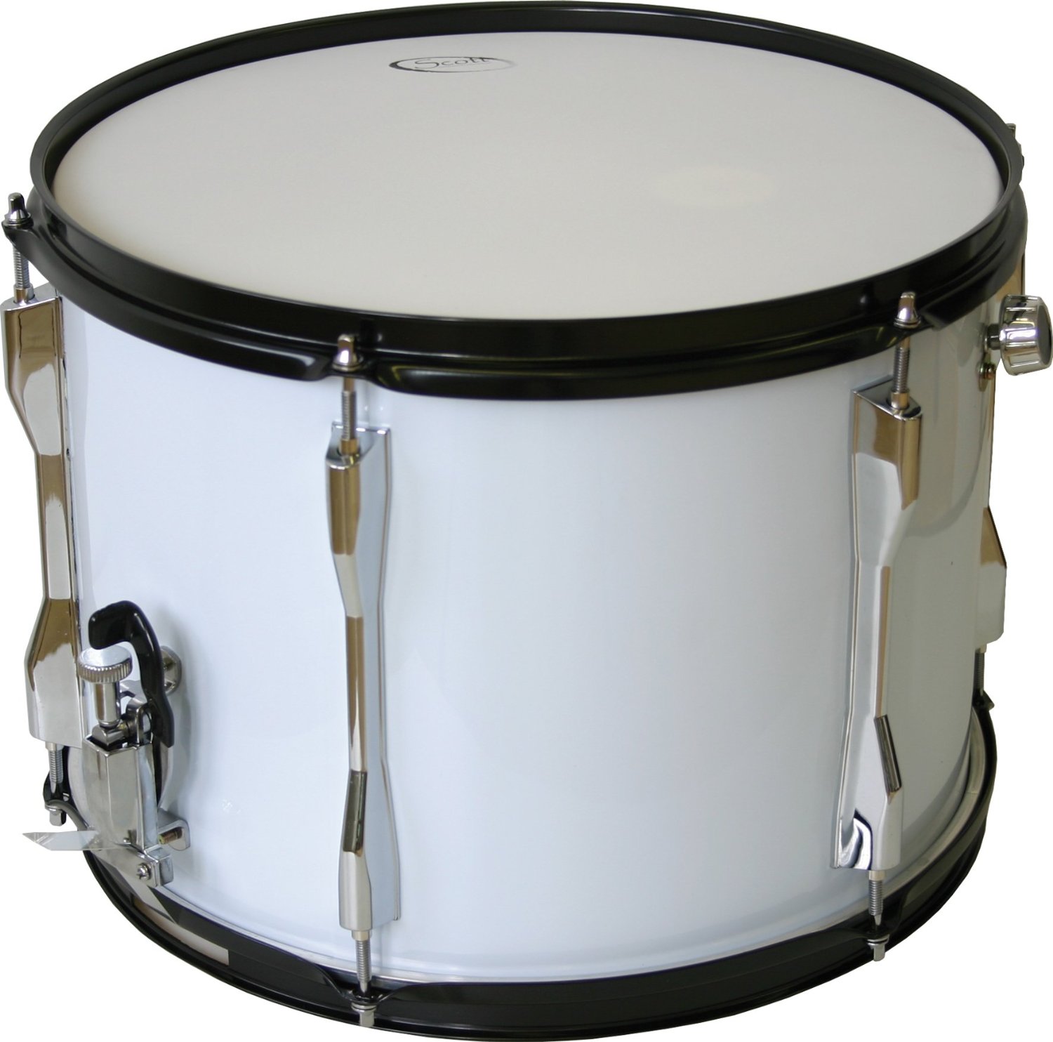 Scott Kinder Marching Snare Drum weiß m. Gurt 14" x 10 Music Shop