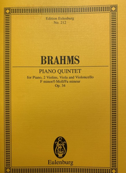 Piano Quintet Op. 34 Brahms Taschenpartitur