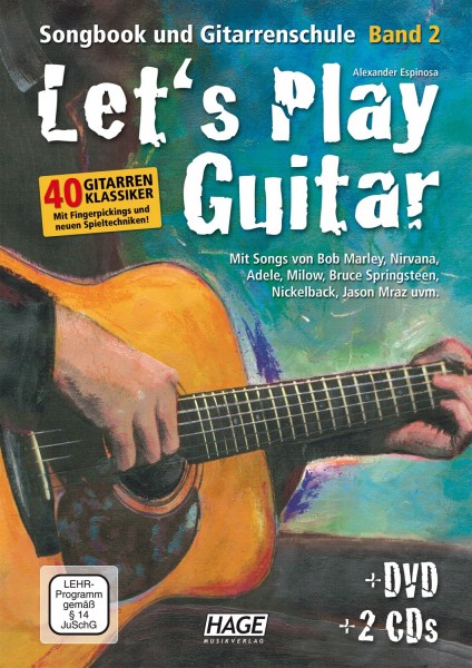 Let's Play Guitar Band 2: Songbook und Gitarrenschule + DVD + 2 CDs