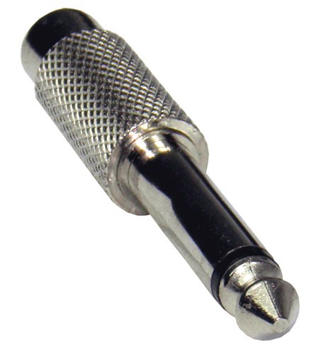 Schulz Kabel Adapter RCA an Klinkenstecker mono 6,3 mm plastik
