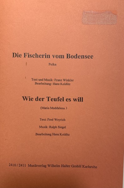 Die Fischerin vom Bodensee Taschenpartitur