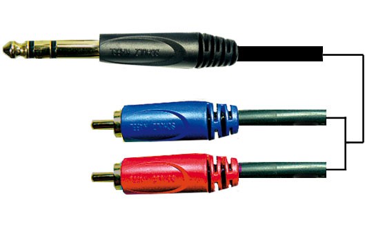 Schulz Kabel Adapterkabel 6,3 mm Stereoklinke and RCA-Stecker