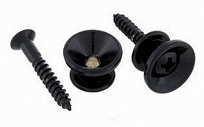 Allparts 2 Gurt Knöpfe Schwarz