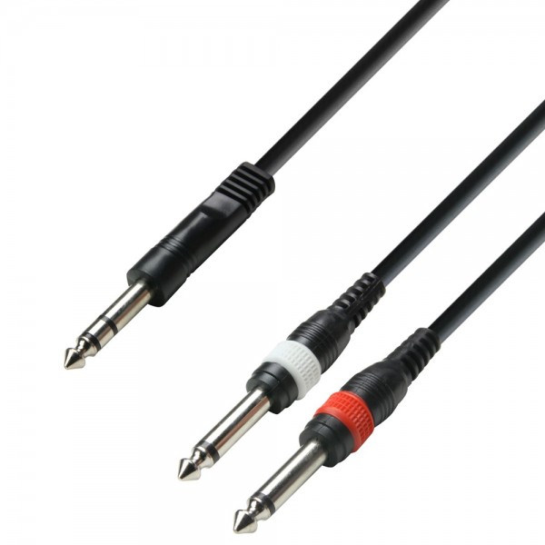 Adam Hall Cables K3 YVPP 0100 Audiokabel 6,3 mm Klinke stereo auf 2 x 6,3 mm Klinke mono3 m
