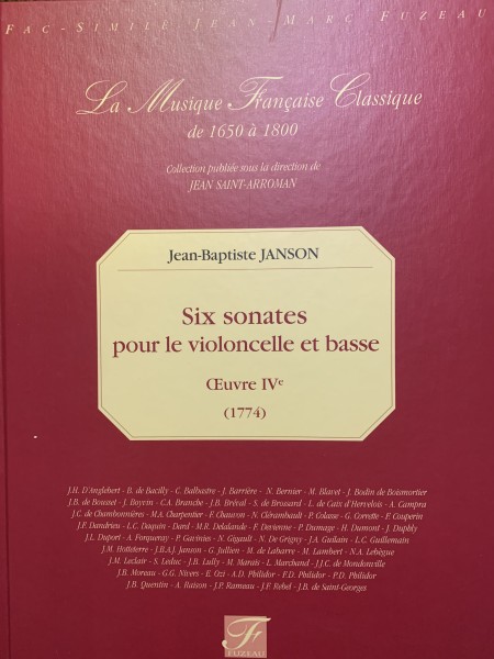 Six Sonaten for Violoncello et basse von J.B.Janson