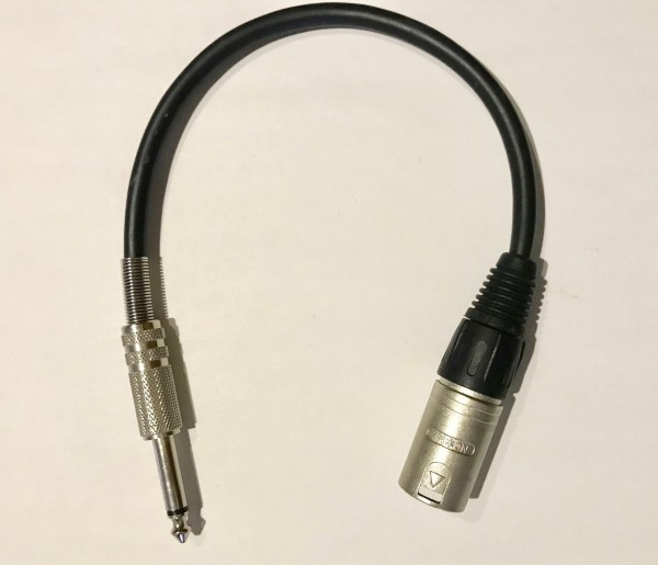 Schulz Kabel Adapterkabel XLR Stecker 3polig male an Monoklinkenstecker 6,3 mm