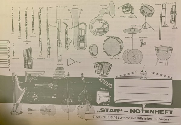 Notenheft für den Anfangsunterricht 6 Systeme mit Hilfslinie