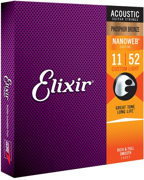 Elixir Phosphor Bronze Westernsaiten 011-052 Nanoweb