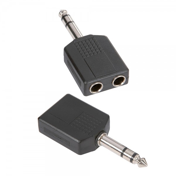 Adam Hall Connectors 7546 Y-Adapter 2 x 6,3 mm stereo Klinke female auf 6,3 mm stereo Klinke male