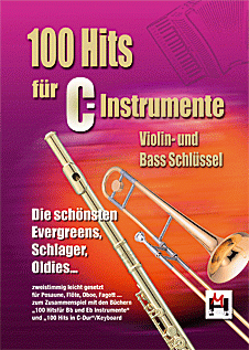 100 Hits für C Instrumente Violin und Bass - Schlüssel
