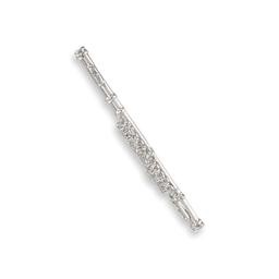 Instrumenten Anstecker Querflöte rhodiniert